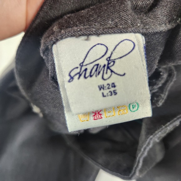 Shank Jeans #020 Womens Flare Leg Low Rise Pants Charcoal Grey Y2K Style - Picture 9 of 10